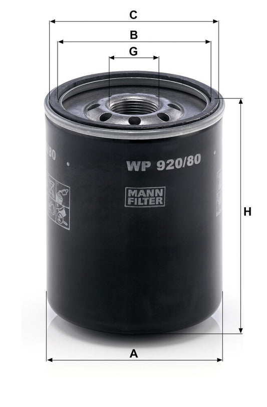 MANN-FILTER WP 920/80 Filtre à huile