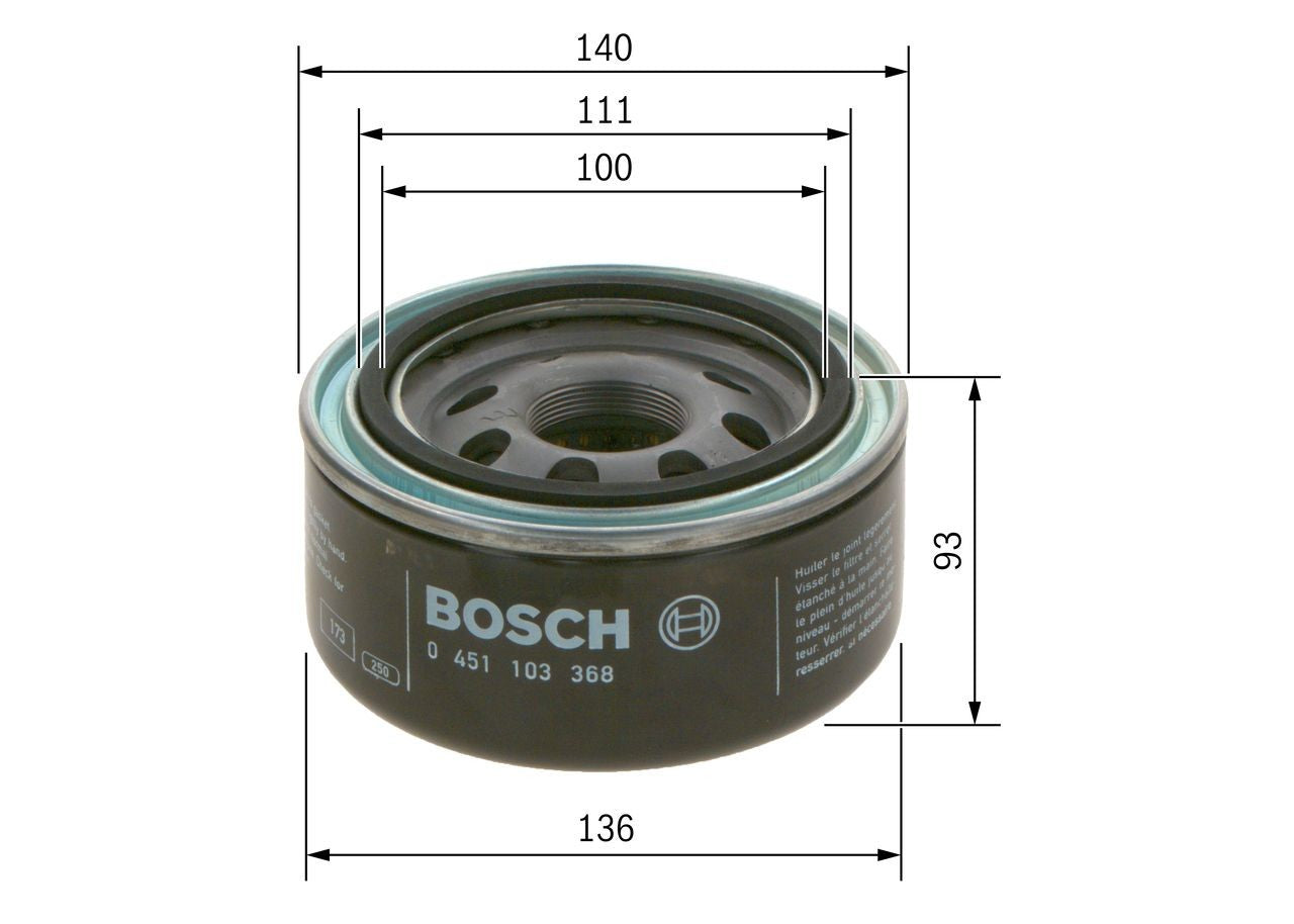 BOSCH 0 451 103 368 Filtre à huile P3368